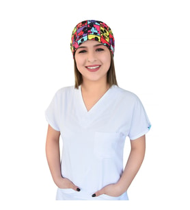 Kareli Mickey Desenli Doktor Hemşire Hastane Cerrahi Bone (Karışık)