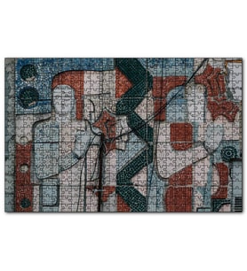 Cakapuzzle Tarihi Duvar Mozaiği Adam ve Kadın  Puzzle Yapboz MDF (Ahşap) (120 Parça)