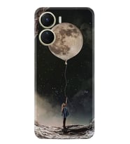 Vivo Y16 Kılıf Resimli Desenli Baskılı Silikon Moon Baloon 1368