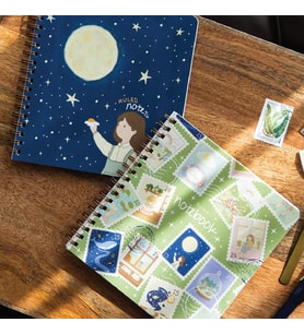 Kapak 2'li Çizgili Not Defter Seti - Ay