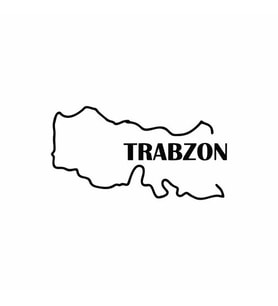 Trabzon Harita Araba Sticker siyah 18x10 CM (Siyah)