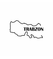 Trabzon Harita Araba Sticker siyah 18x10 CM (Siyah)