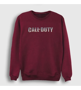 Presmono Unisex Bordo Logo Call Of Duty Sweatshirt 26983tt (Bordo)