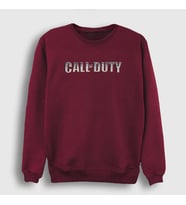 Presmono Unisex Bordo Logo Call Of Duty Sweatshirt 26983tt (Bordo)