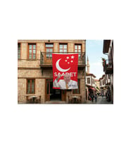 Saadet Partisi Bayrağı ve Necmettin Erbakan 140gr Premium Raşel Kumaş Bayrak 300x450 Cm
