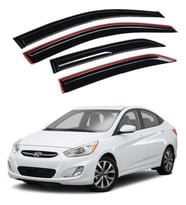 Hyundai Accent Blue 2011-2018 Uyumlu Mugen Cam Rüzgarlığı Seti Piano Black 4'lü İthal