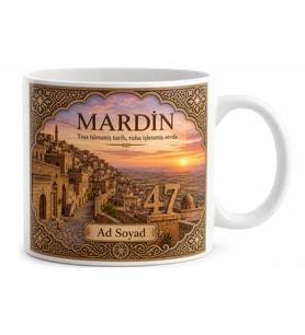 Mardin Plakalı Dar Sokaklar Taş Evler Mezopotamya Manzaralı Telkari Kupa Bardak Hediye