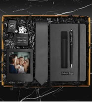 Kişiye Özel Defter & Kişiye Özel Deri Kılıflı Touch Pen Kalem & Kişiye Özel Defter & Siyah Kravat & Kişiye Özel Fotoğraf Çerçevesi & Kişiye Özel Çakmak Hediye Seti