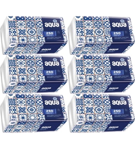 Aqua Pratik Mendil 250 Yaprak Tekli Pk (6 Lı Set)