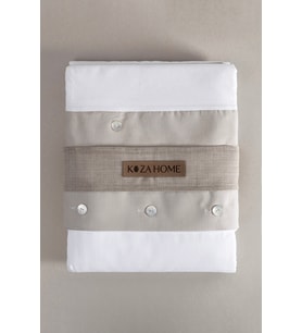 Koza Home Dave Gri Sedef Düğmeli Çift Kişilik Nevresim Takımı 200x220 4 Yastık 5042