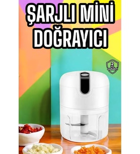 Şarjlı Portatif Doğrayıcı Mini Pratik Rondo El Doğrayıcı Üç Bıçaklı Çelik Bıçaklı