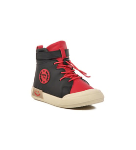 Walkway Siyah-Kırmızı Unisex Bilek Boy Çocuk Sneaker Walkway 17-B