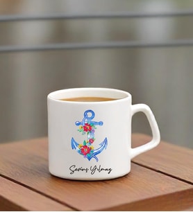 İsme Özel Çapa Temalı Espresso Bardak