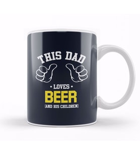 Fathers Day This Dad Loves Beer And His Children Kupa Bardak Porselen