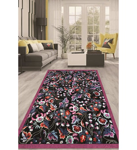 Dijital Kaymaz Taban Yıkanabilir Modern Renkli Salon Halısı Mutfak Halısı Yolluk ND-HT-710 (Pembe)