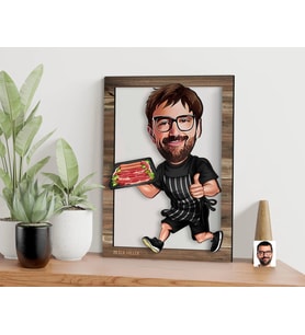 BK Gift Kişiye Özel Barbekü Karikatürlü 3D Ahşap Tablo, Sevgiliye Hediye, Arkadaşa Hediye, Yıl Dönümü Hediyesi, Doğum Günü Hediyesi-2