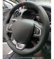 Clio 4 Faz 2 Araca Özel Direksiyon Kılıfı NOKTA KARBON KIRMIZI YÜZÜKLÜ (Karışık)