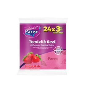 Çilek Kokulu 3'lü Temizlik Bezi 24 Paket