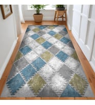 Eliana Home Dijital Baskı Yıkanabilir Kaymaz Taban Salon Halısı Ve Yolluk LN044-FNL315 (Mavi)