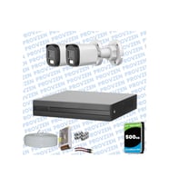 Provzen Dahua 2 Kameralı Full HD Fullcolor Mikrofonlu Güvenlik Kamerası