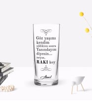 BK Gift Kişiye Özel Renkli Baskılı Rakı Koy Tasarımlı Rakı Bardağı-1 (Beyaz)