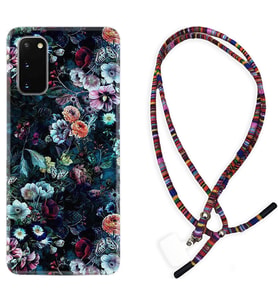 Samsung A02S A03S A10 A12 A13 A21S A22 Kılıf Boyun Asklı Rasta Silikon Great Flowers 1304