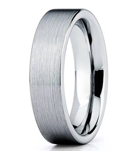 6mm Mat Düz Model Unisex Kadın Erkek Çelik Alyans Yüzük  (Beyaz) cl29