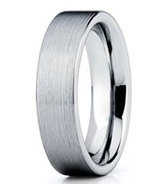 6mm Mat Düz Model Unisex Kadın Erkek Çelik Alyans Yüzük  (Beyaz) cl29
