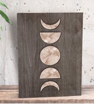 BK Gift Ay ve Güneş Tasarımlı Dekoratif Mini Kanvas Tablo 15x20cm-1