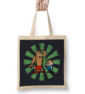 Magilla Gorilla And Mr Peebles Retro Japanese Bez Çanta Uzun Saplı