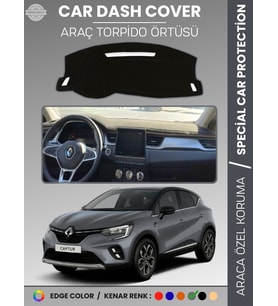RENAULT CAPTUR (2019-2024) Torpido Örtüsü Ön Göğüs Koruma Torpido Koruma Araca Özel Tam Uyum