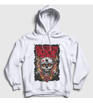Presmono Unisex Beyaz Guns Bullet For My Valentine Kapüşonlu Sweatshirt 23218tt