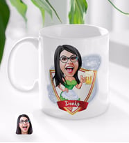 BK Gift Kişiye Özel İsimli Kadın Karikatürlü Beyaz Kupa Bardak-30