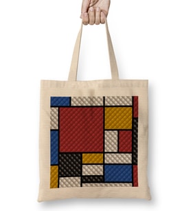 Mondrian in a Sofa-Style Bez Çanta Uzun Saplı