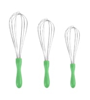 MyBru Paslanmaz Çelik Yeşil Plastik Saplı El Çırpıcısı (Blender) 3'lü Set