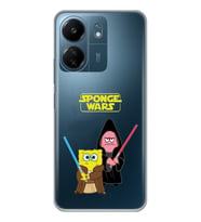 Xiaomi Redmi 13C Uyumlu Sunger Bob Star Wars Desenli Şeffaf Telefon Kılıfı