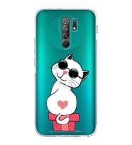 Xiaomi Redmi 9  Kamera Korumalı Kapak Coolcat Tasarımlı Şeffaf  Kılıf