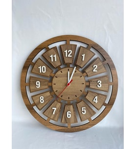Kişiye Özel Halatlı Dekoratif Ahşap Duvar Saati 50 cm