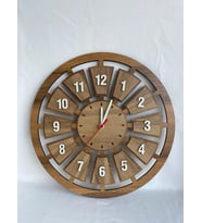 Kişiye Özel Halatlı Dekoratif Ahşap Duvar Saati 50 cm