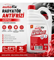 Autofix Radyatör Antifrizi 3 Litre Kırmızı -37°C 4 Mevsim