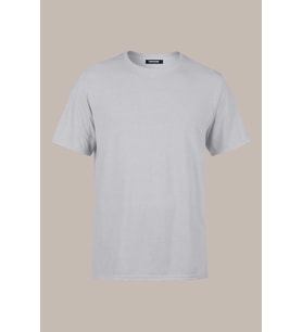COMEOR Erkek Gri Slim Fit Pamuklu Kısa Kollu Bisiklet Yaka T-shirt