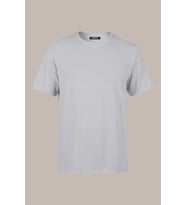 COMEOR Erkek Gri Slim Fit Pamuklu Kısa Kollu Bisiklet Yaka T-shirt