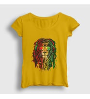 Presmono Kadın Sarı Lion Bob Marley T-Shirt 265099tt (Sarı)
