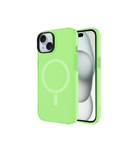 Apple iPhone 15 Uyumlu Kılıf Zore M-safe Şarj Özellikli Buzlu Transparan C-Pro Sert Kapak (Açık Yeşil)