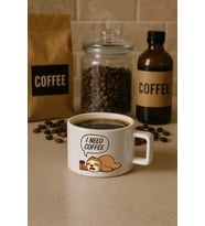 Kahve Bardağı I NEED COFFEE (Beyaz)