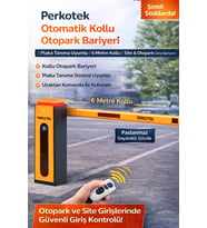 Perkotek 6 Metre Kollu Otomatik Otopark Bariyeri  Plaka Tanıma Uyumlu  Uzaktan Kumandalı Site Giriş Bariyeri