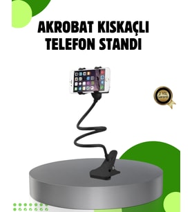 Akrobat Masaüstü Mandallı Telefon Tutucu 360 Derece Dönebilen