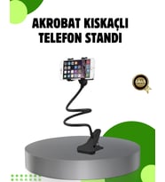 Akrobat Masaüstü Mandallı Telefon Tutucu 360 Derece Dönebilen
