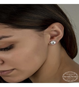 S-warovski Crystal Taşlı Gümüş Çivili Kadın Küpe
