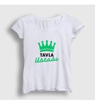 Presmono Kadın Beyaz Backgammon Master Tavla Ustası Oyun V2 T-Shirt 417338tt (Beyaz)